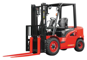 FLDCXT38-08M1US Enforcer 3.8T Diesel Forklift- Front/Side View