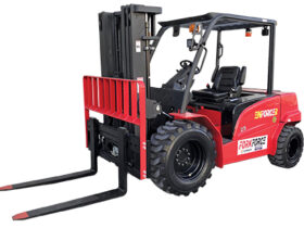 FLBAXT25-09LIXS Enforcer 2.5T Lithium Rough Terrain Forklift- Front/Side View