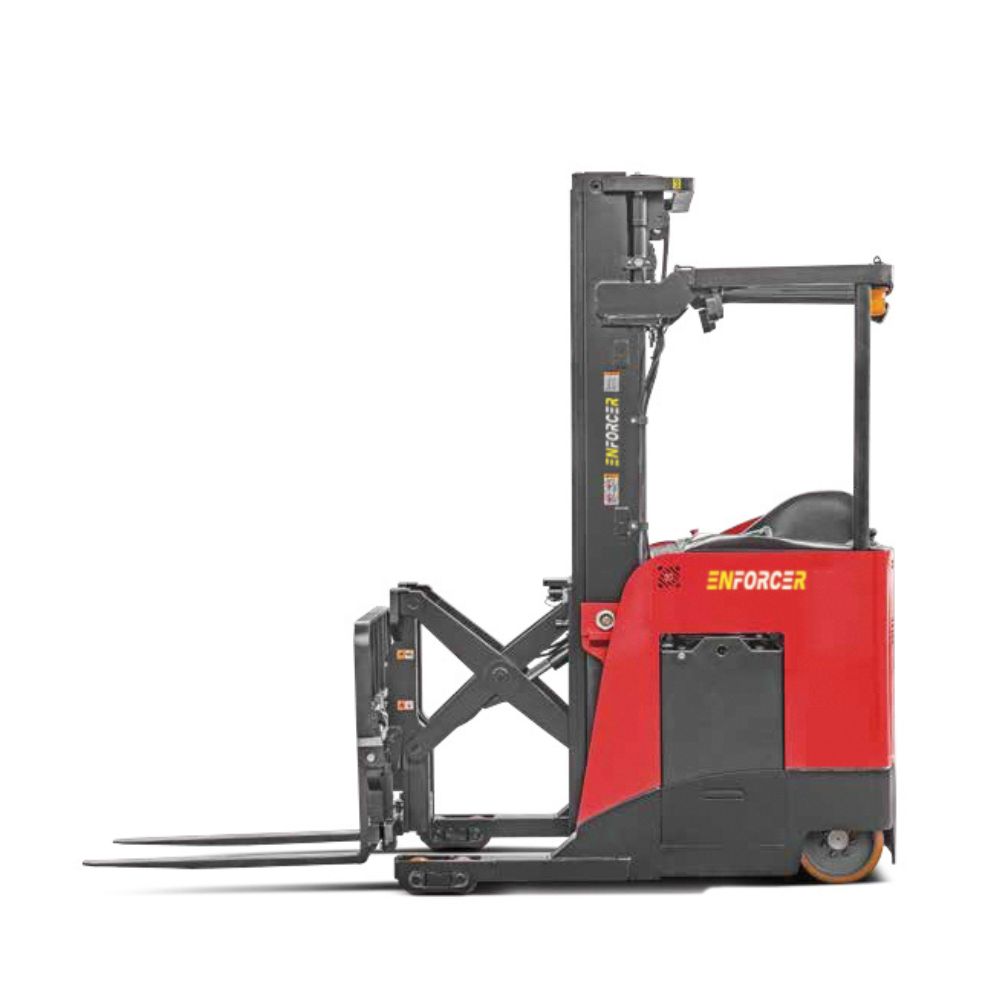 Enforcer 1.6T Stand On Lithium Reach Truck - Double Deep
