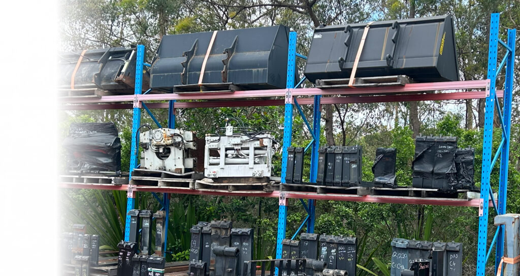 Attachments Banner with White Gradient - forklift attachments in warehouse inventory