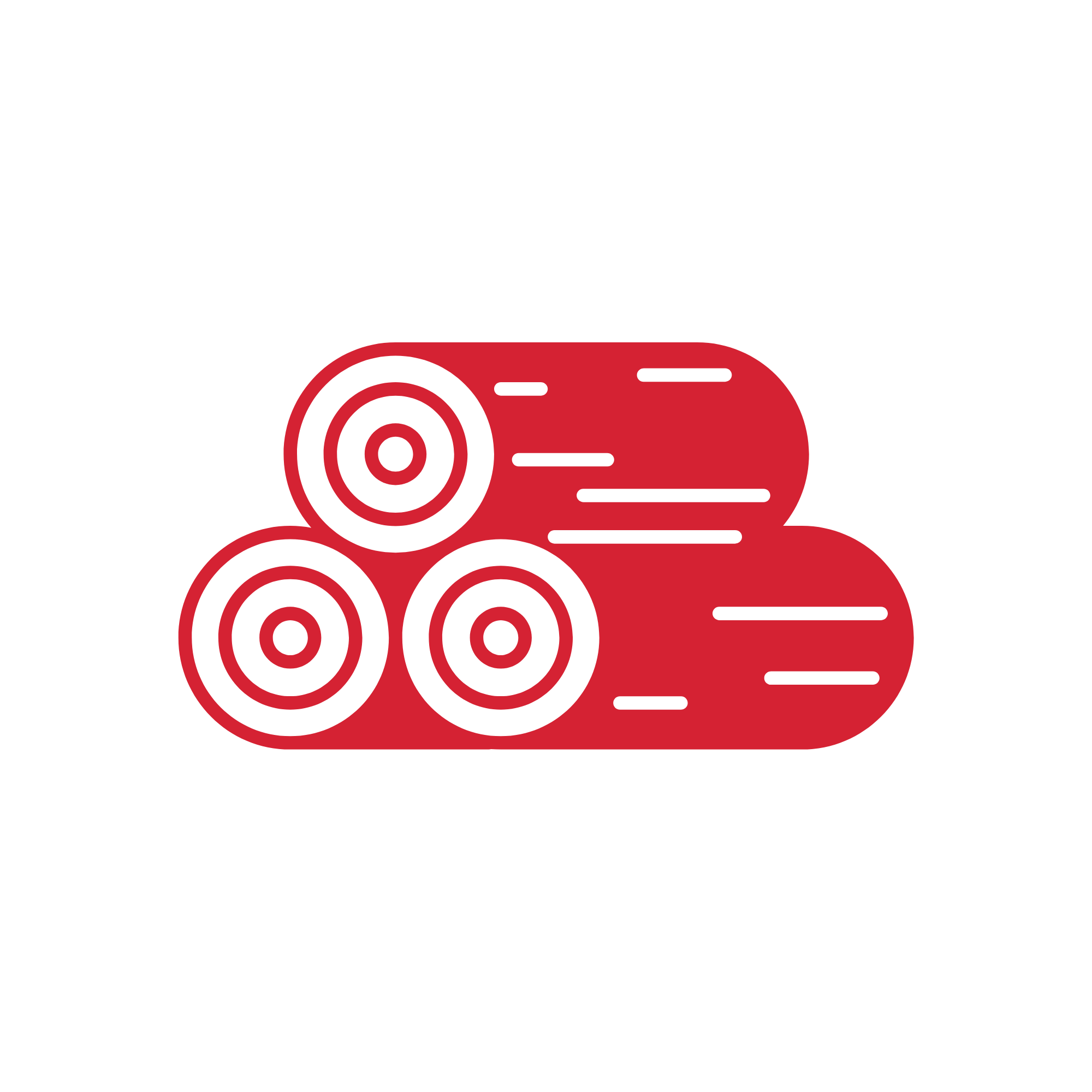 Logs Lumber Timber Icon Red