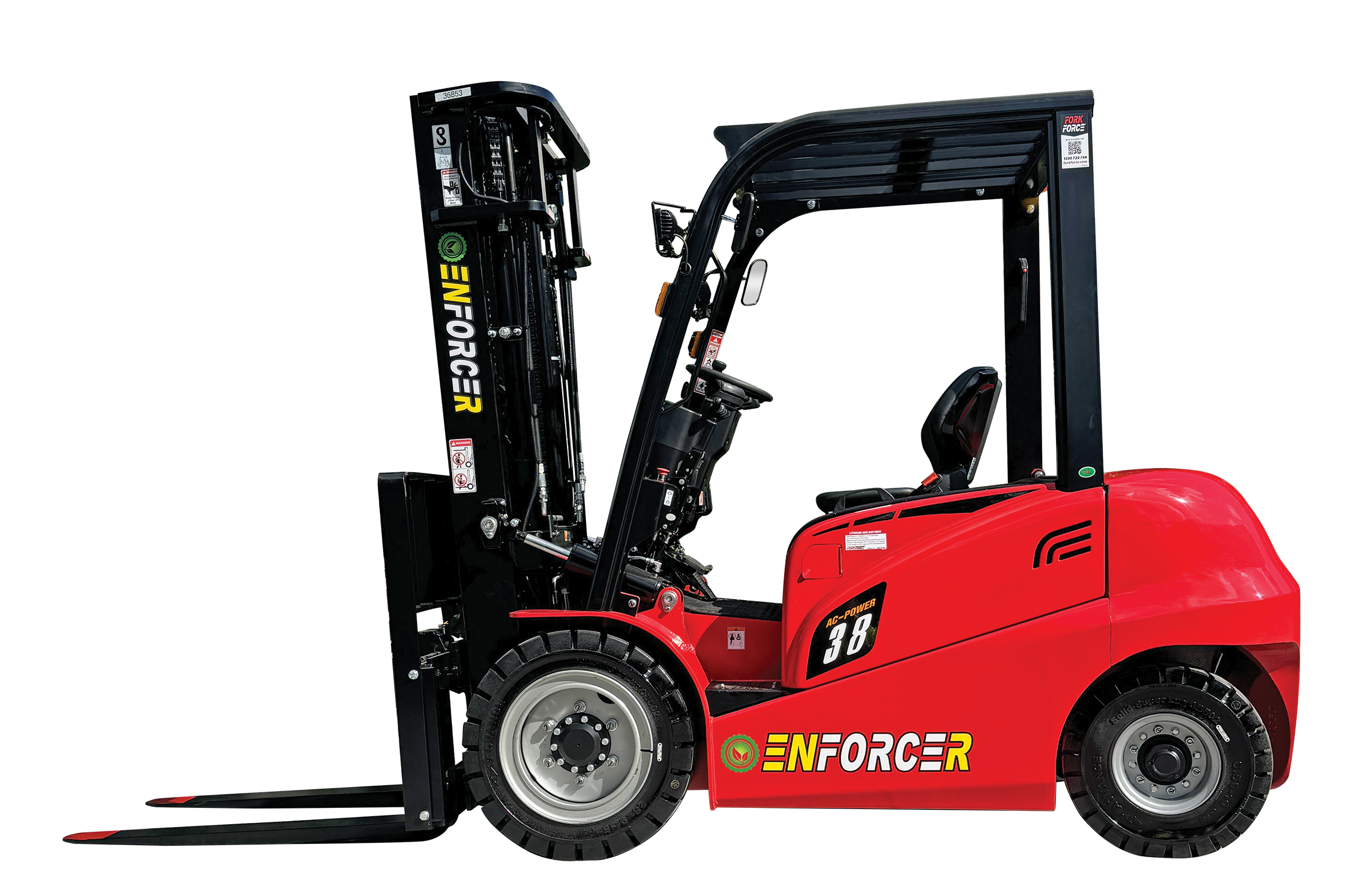 FLBCXE38-08LINS - Enforcer 3.8T Lithium Forklift Side Shot
