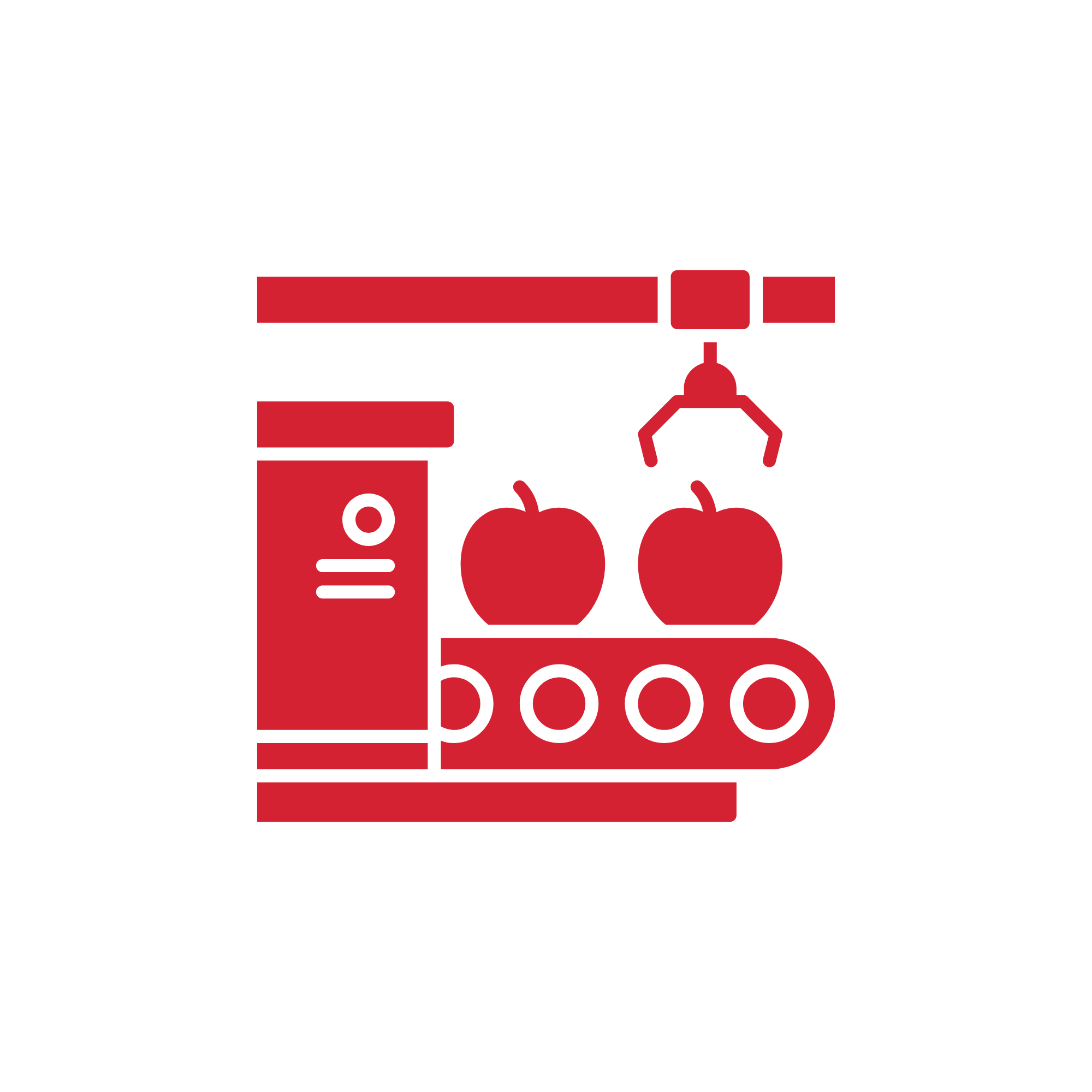 Food and Beverage Icon Food and Beverage Icon Fruit on Conveyor Belt